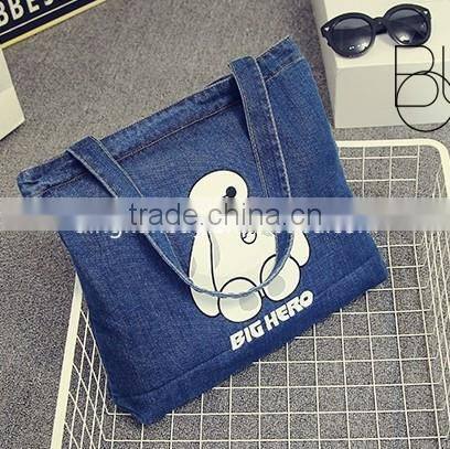 2015 the latest simple design promotional denim bag with logo