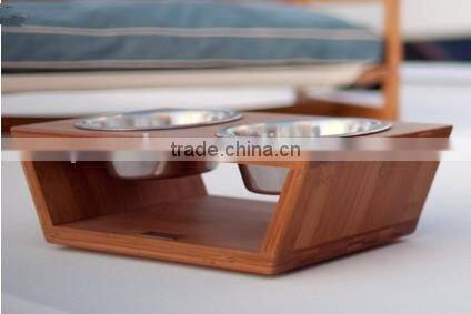 Bamboo Dual Dog Bowls