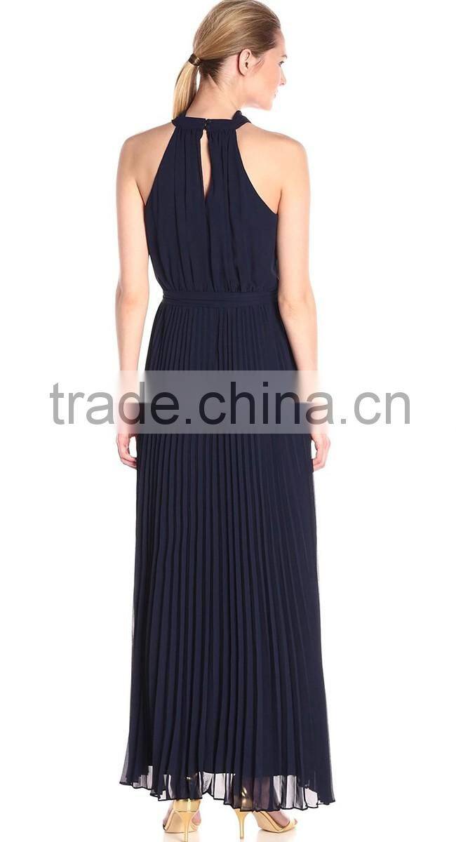 Wholesale Women Halter Sleeveless Long Lace Muslim Formal Maxi Dress