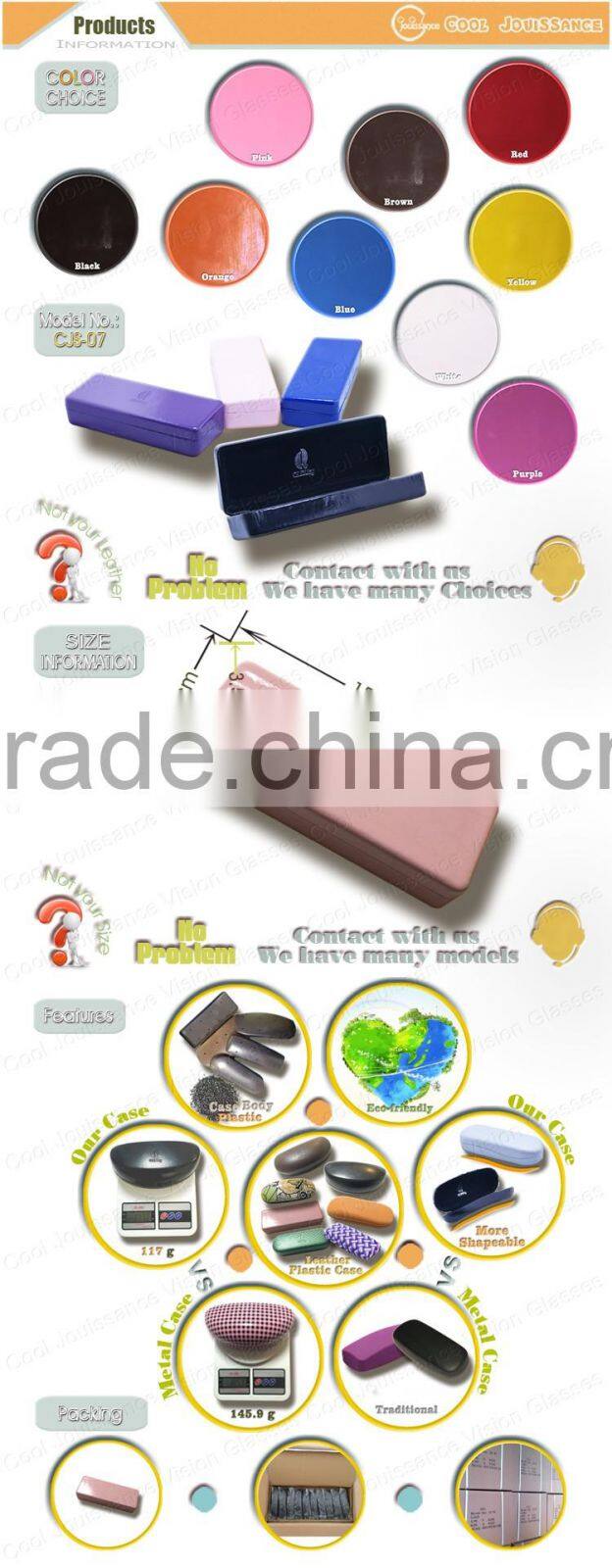 High quality custom leather optical spectacle case/eyeglass case/cases for glasses