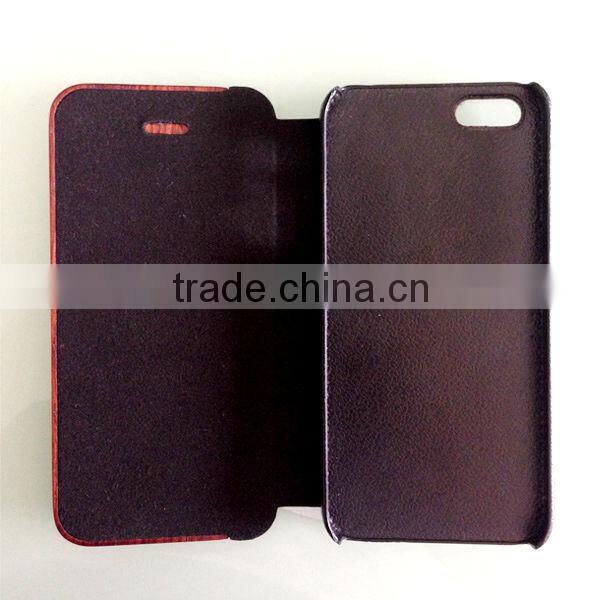 For iPhone wood case / wood iPhone case combined with real leather