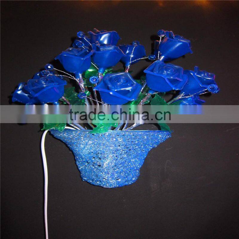 Led artificial flowers vase light for promoting