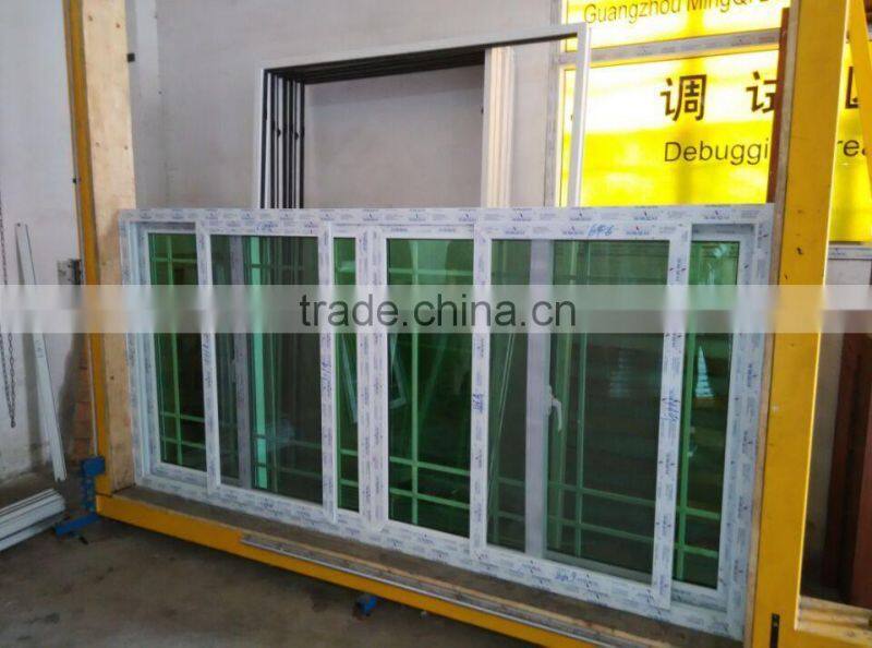 China upvc double sliding window with flyscreen