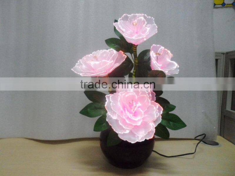 LED light fiber optical decorative white orchid flower for household/Wedding