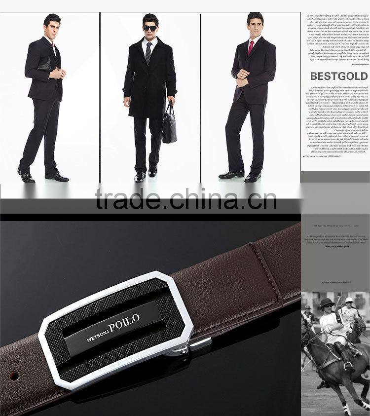 Genuine fashion handcrafted leather double pin belt buckle belt