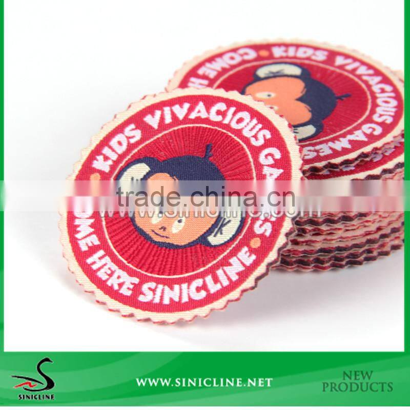 Sinicline custom made round woven patch for children's outfits