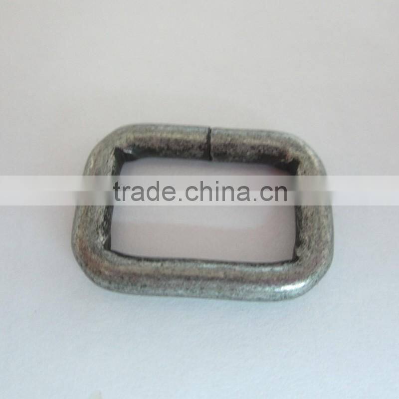 square shape leather ancient silver color metal buckle for handbags