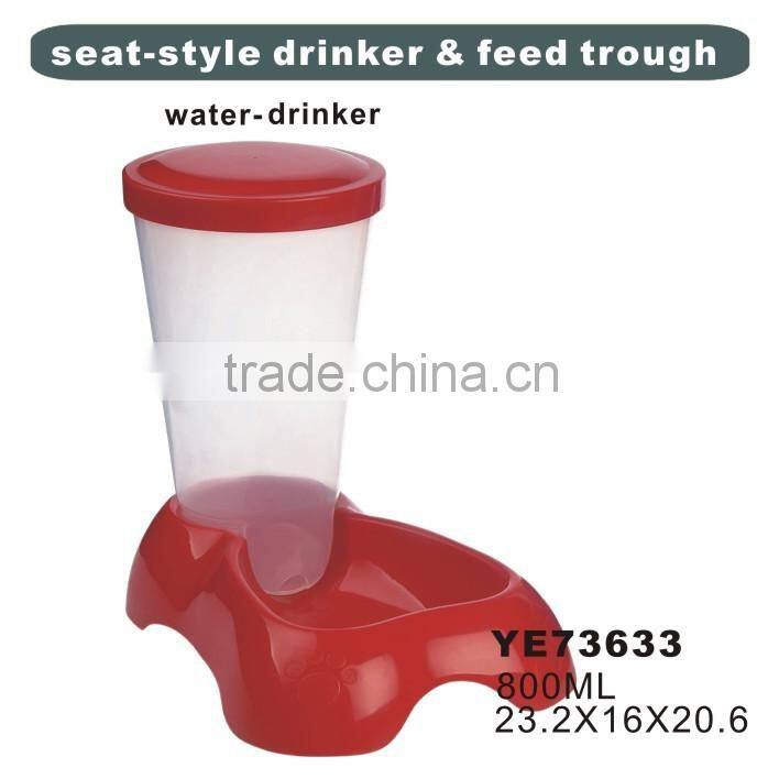 Seat-style drinker pet food bowl