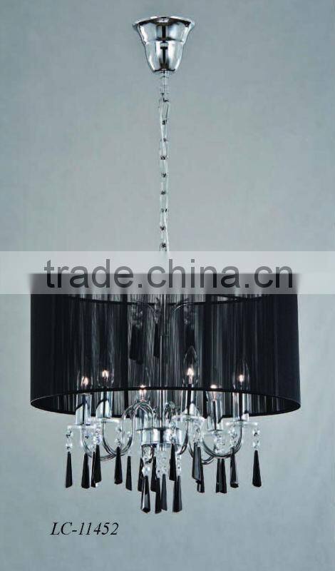 Stylish Pendant Light with Black Fabric Shade Modern Mini Style Ceiling Light Fixture for Dining Room