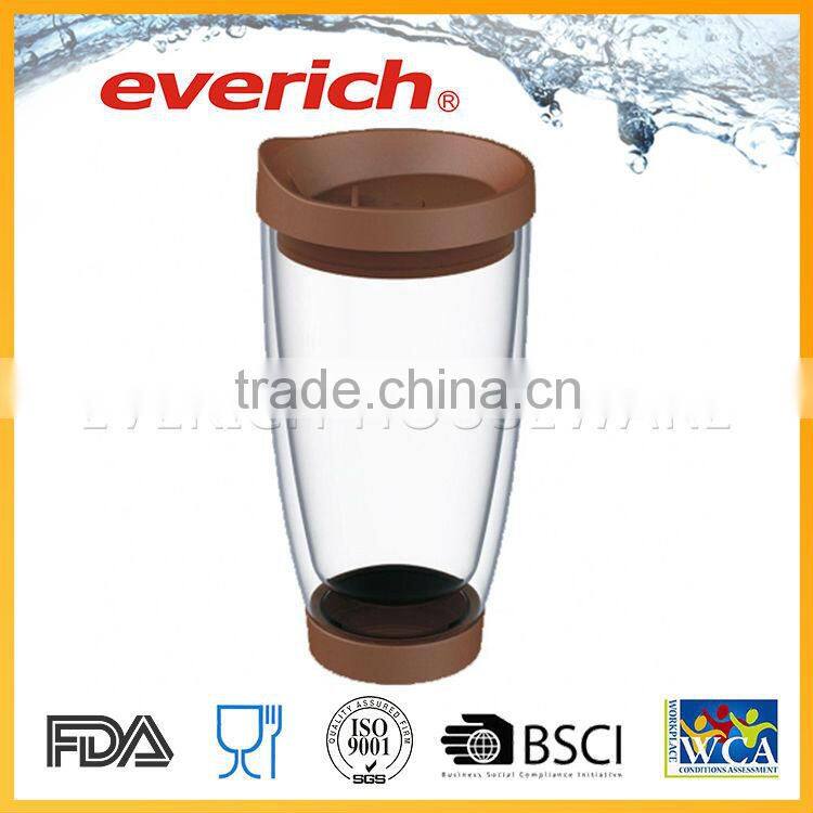 Promotional hot selling best custom cheap double wall glass cup