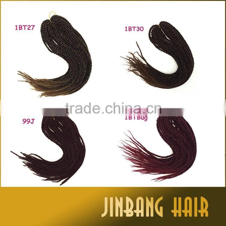 Hot selling 100g 18inch high quality synthetic crochet senegalese twist kinky braid hair