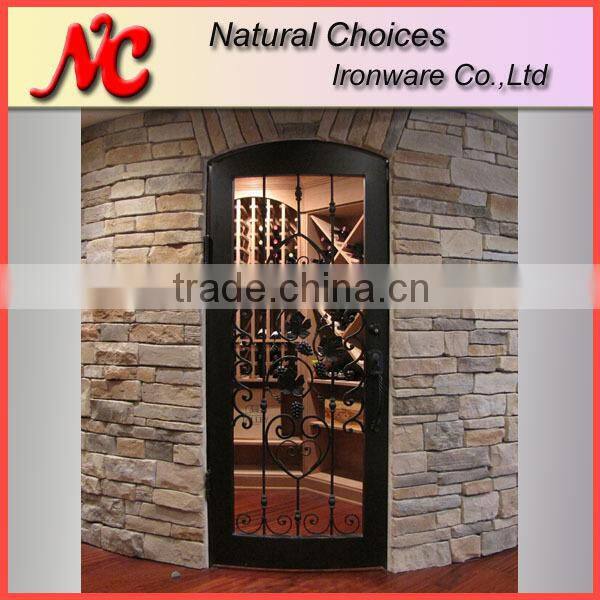 Arched iron interior door