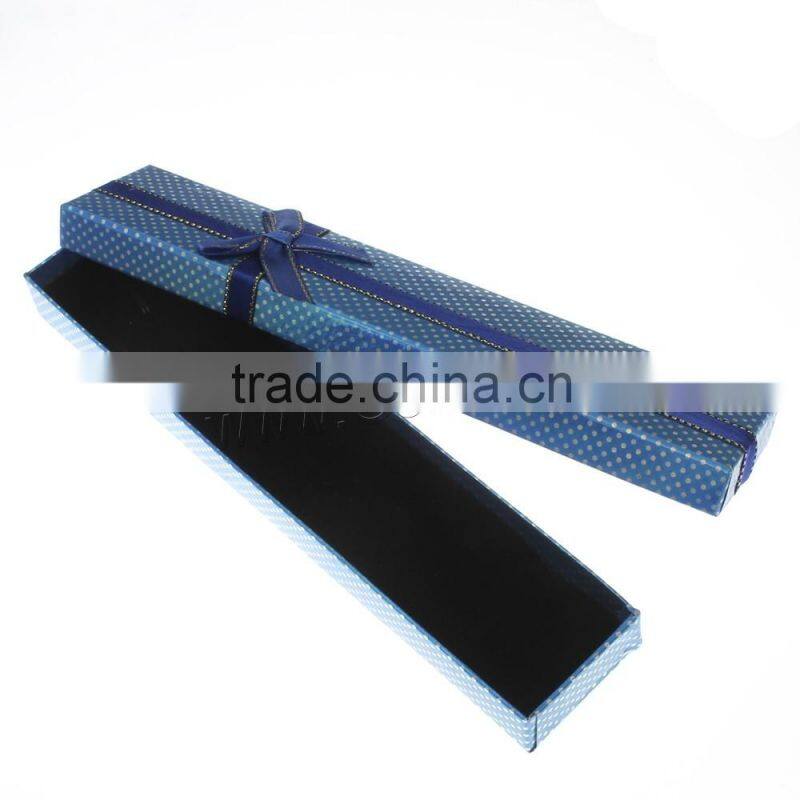 Cardboard Necklace Box with Sponge & Satin Ribbon round spot pattern Necklace packing Box