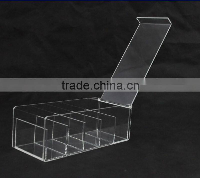 5 Divided Clear Acrylic Cosmetic Storage box, Acrylic Makeup Storage Display Boxes Cosmetic Makeup organizer with Lid