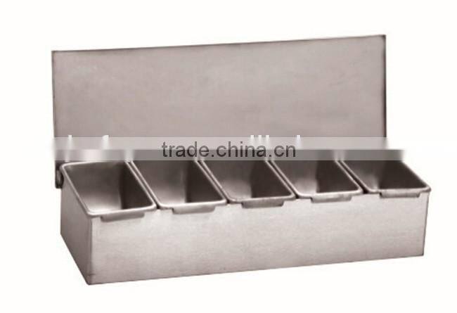 Condiment dispenser with 4 compartments kitchen stainless steel wholesale spice containers