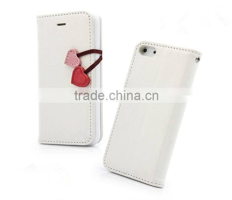 2015 Hot Selling Little Cherry Mobile Phone Case Flip Leather Case For iPhone