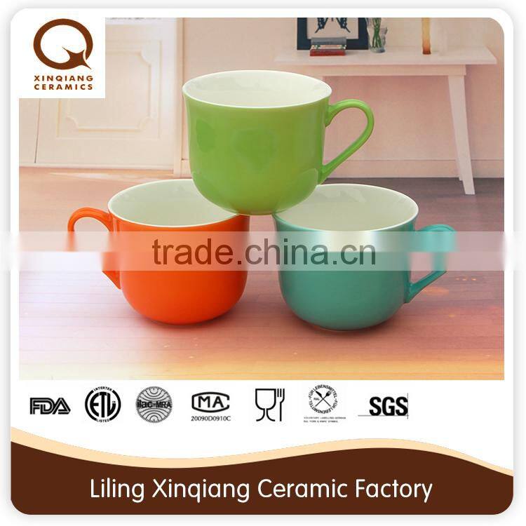 11oz ceramic mug with spoon in handle glazed mug with silk print