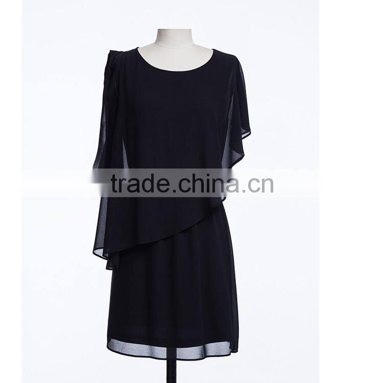 China dress manufacturer new fashion black plus size one piece long ladies cheap cost dress for women