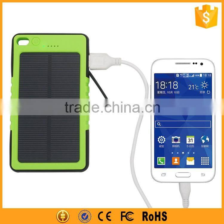 2015 Rectangle Solar Power Bank 5000mAh for Cell Phone