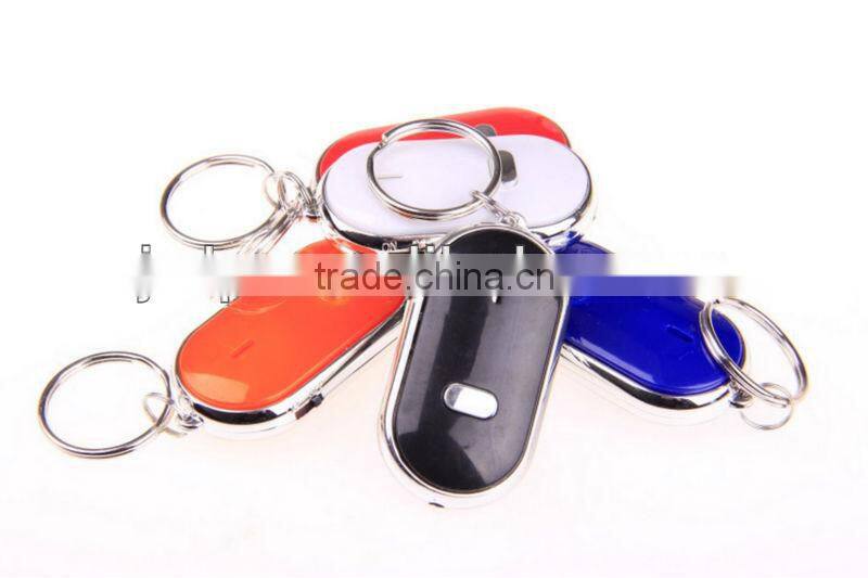 Electronical whistle wallet led light key finder keychain