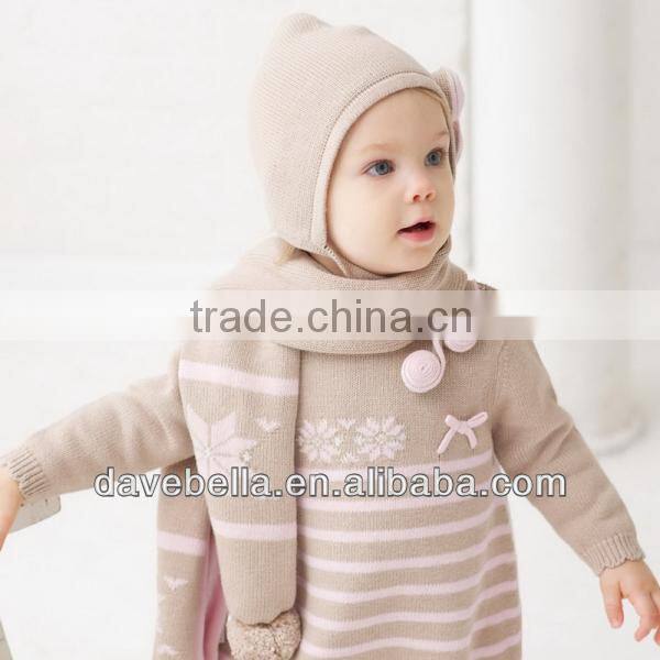 DB273 dave bella autumn winter baby hat caps newborn hat baby earflat caps