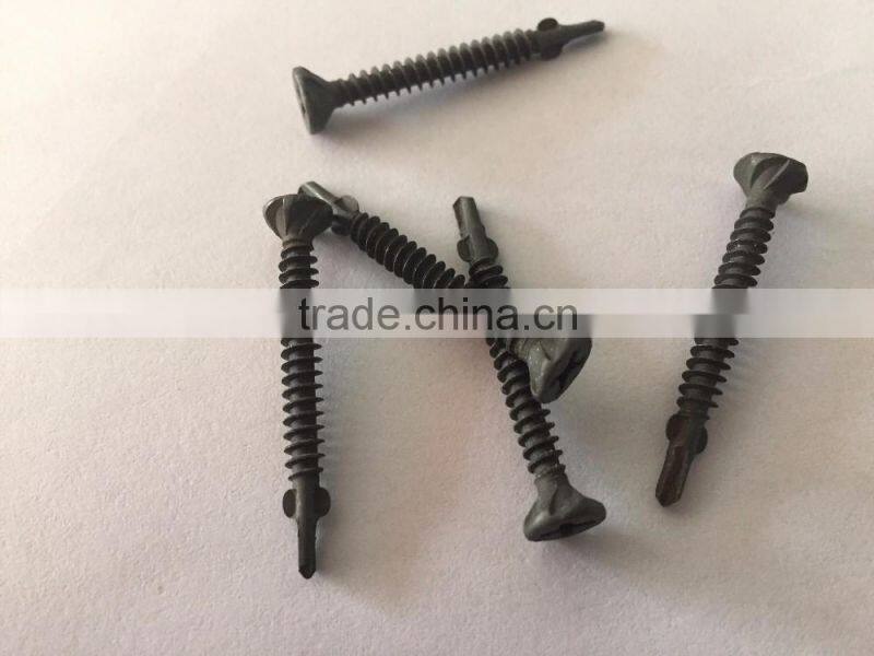 Phosphated Self drilling screw with wings for fiber board and light steel