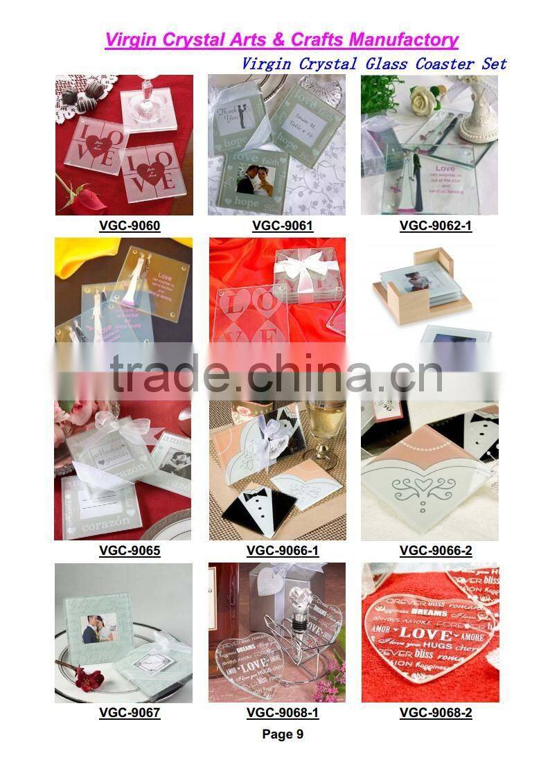 Wholesale beer blank glass place mats coaster glass coaster for wedding favors