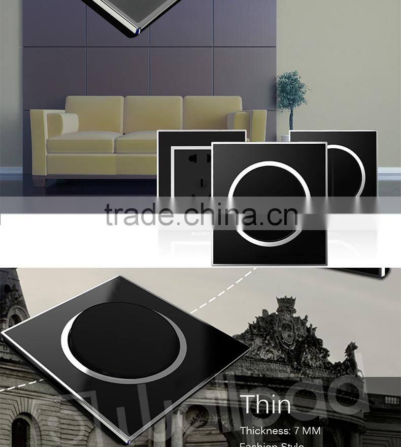 New Design Wallpad Black Waterproof Acrylic Glass 110~250V 1Gang Switch and Electric 3 Pin Austrilia Wall Socket