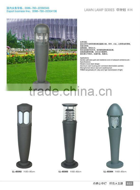 Modern style LED lawn light/bollard lamp pole with PMMA lampshade