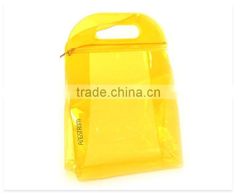 New Yellow Promotional Clear PVC Cosmetic Packing Bag
