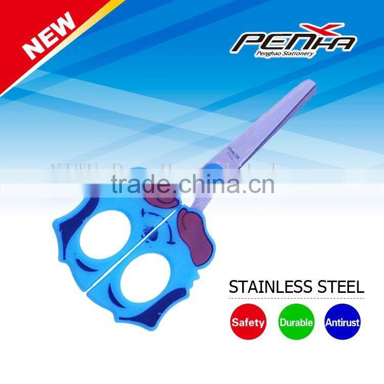 Chinese chip colorful student scissors with animal shaped handle paper cutter
