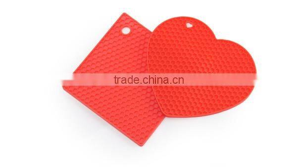Home Decoration Pieces Heart Shaped Honeycomb Silicone Mat