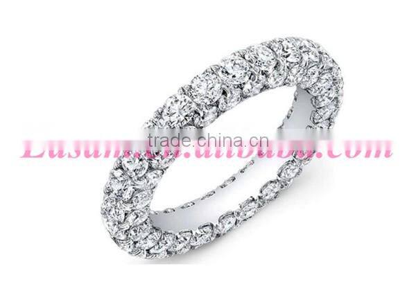 Fashion silver full of crystal wedding ring