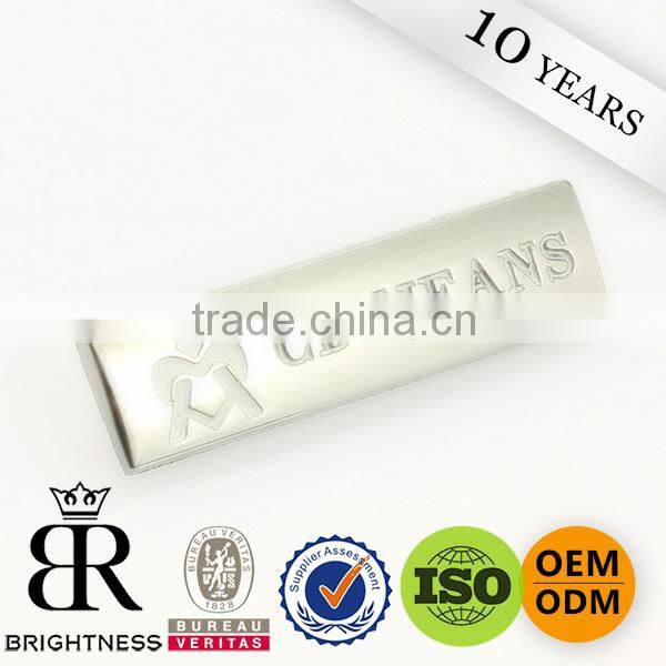 Good quality plating clothing metal label gold custom metal label