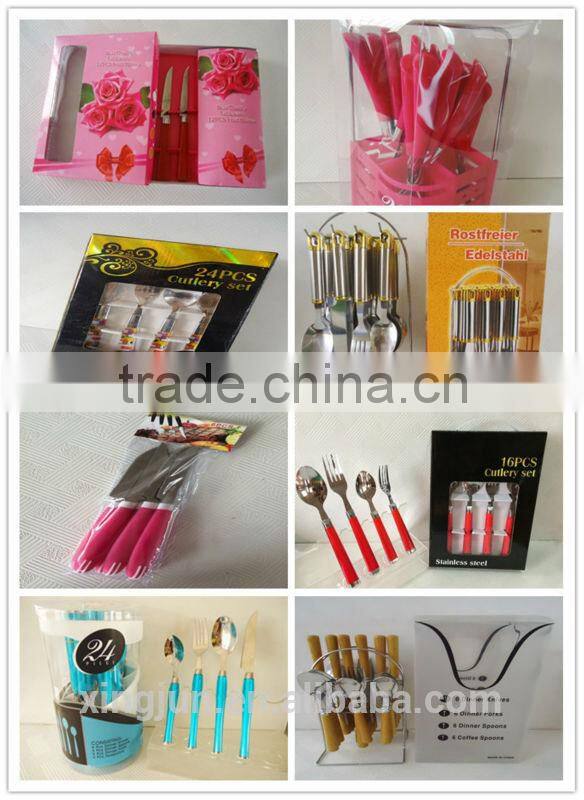 12 PCS Hot Sale Colour Box Leather PP Handle Sharp Knife Set