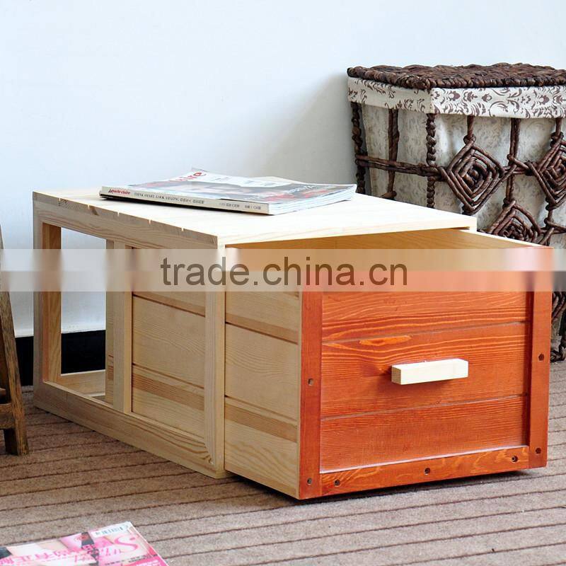 creative solid wood unfinished compartment wooden storage box