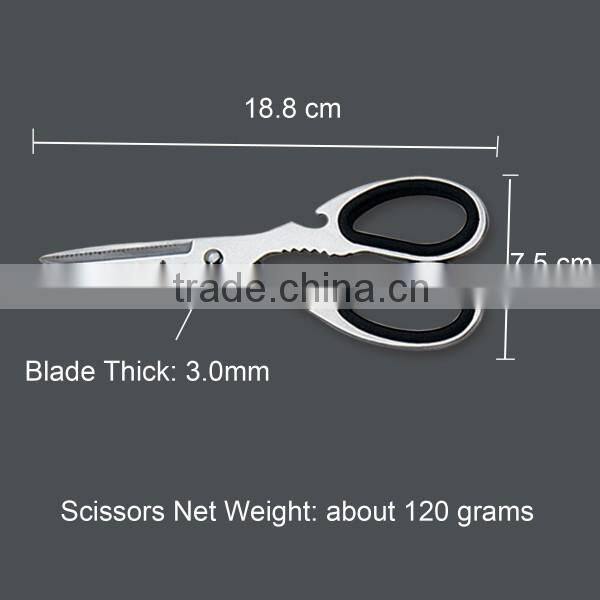 Stailess steel handle and blade shaped scissors