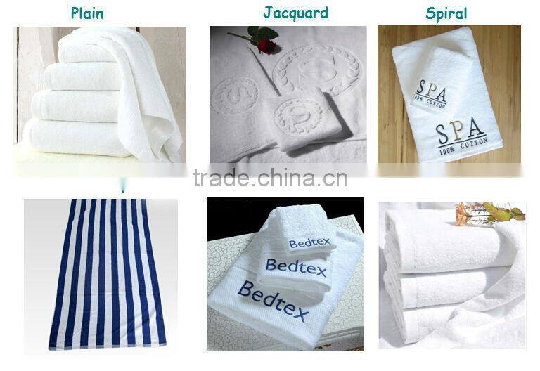100% Cotton White Embroidery Logo Hotel Collection Towels Egyptian Cotton