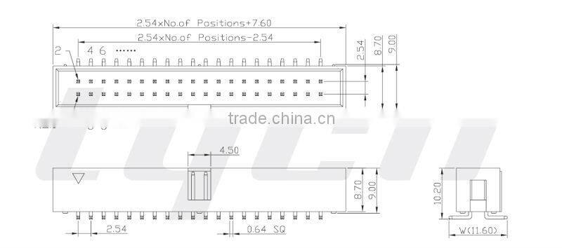 Pitch 2.54mm SMT Box header pitch 2.54mm