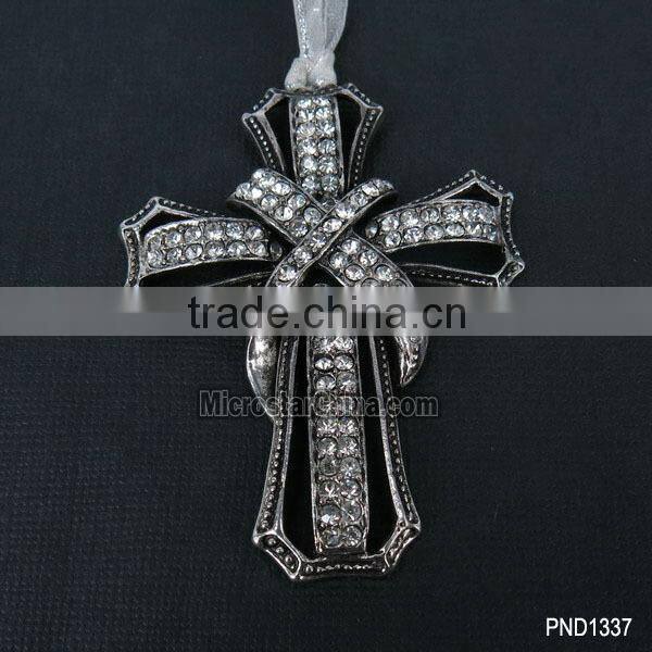 71*92mm Goldplated Fashion Wholesale Rhinestone Cross Pendant