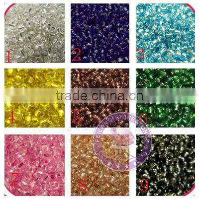 Feilang 3mm fashion cheap hollow colorful tube glass seed beads for Christmas