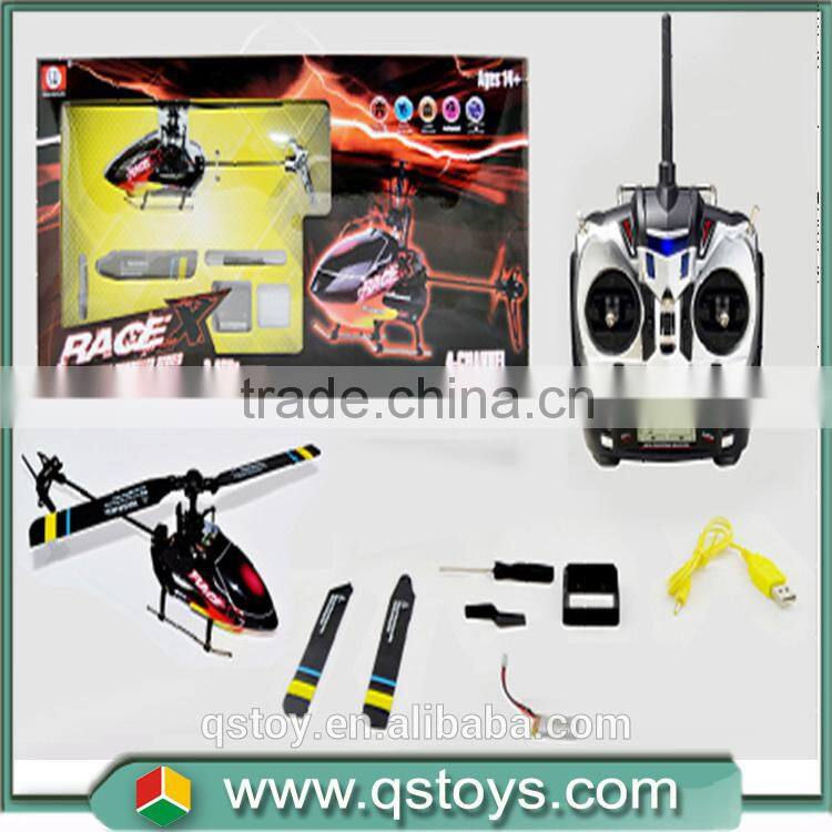 Single propeller 4CH 2.4G rc toys rc 6031 flybarless helicopter with gyro single blade
