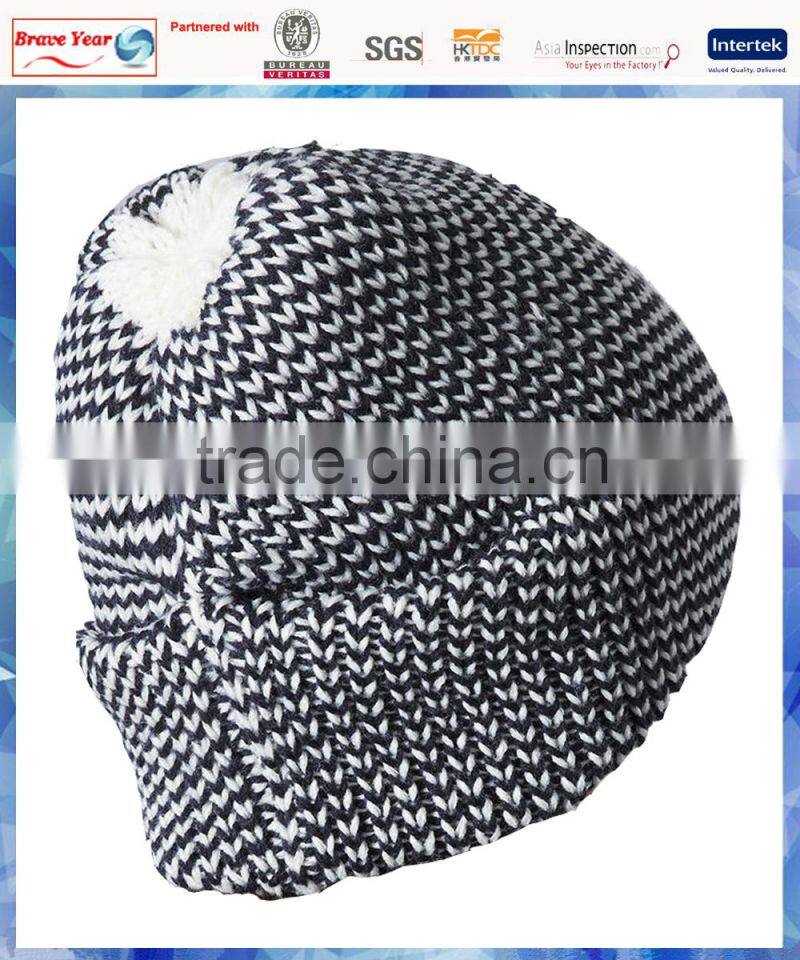tuck back Monochrome knitted beanie hat/beanie hat knitting pattern/100 acrylic beanie