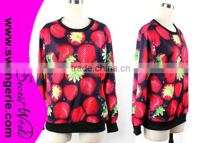 Strawberry Galaxy Swearshirts Casual Jumpers Long Sleeves 3D Galaxy Hoody Space Digital Printed