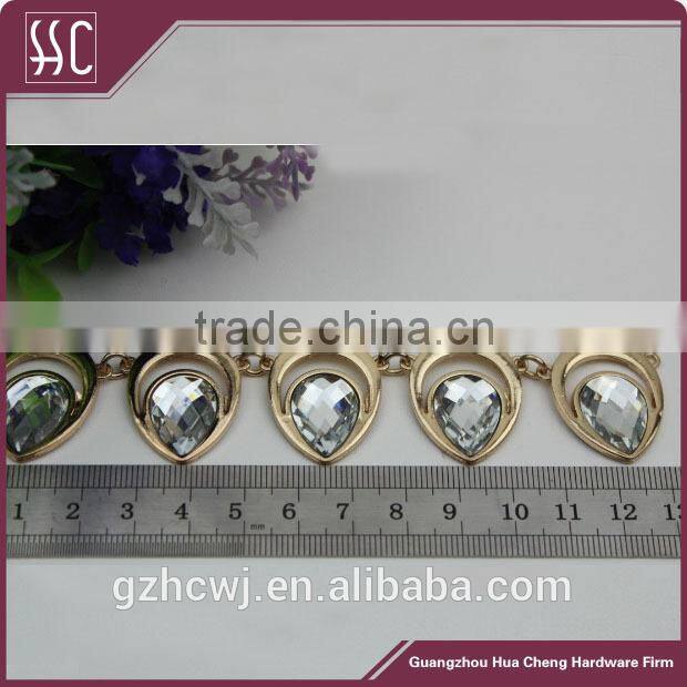 oval diamond metal chain, 2015 latest design bag chain, hot sale bag chain