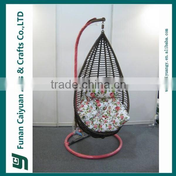 handcraft bird nest shape PE rattan leisure style hanging egg chair