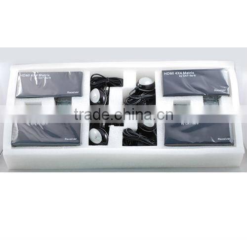 hdmi switch splitter 4x4 extender over hdmi cable or cat5e cable PET0404E