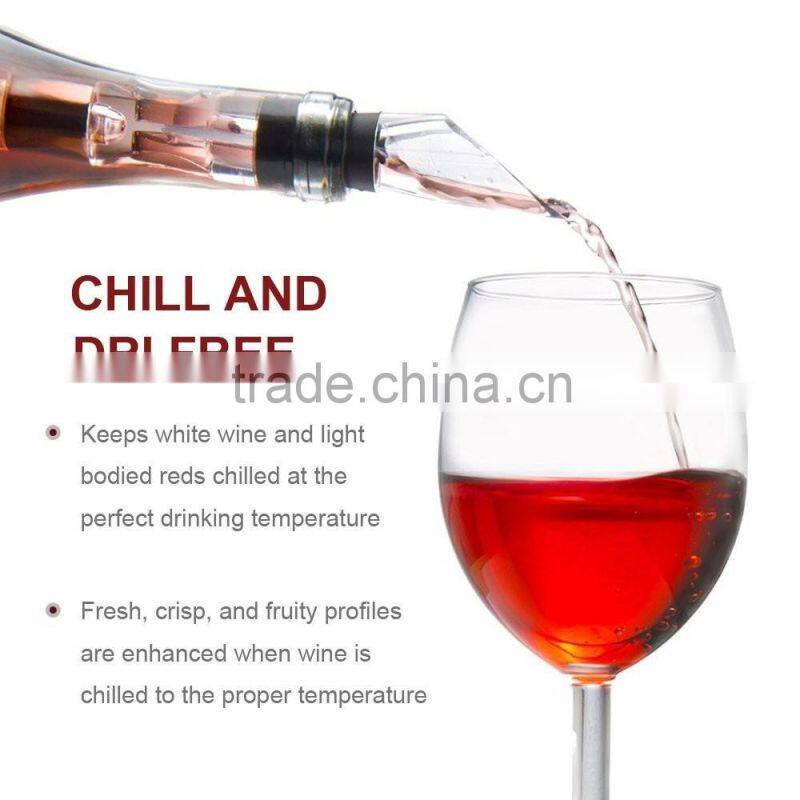 Stainless Steel Wine Chiller Stick-Best Iceless Wine Chiller - Wine Chilling Rod - Aerating Wine Pourer