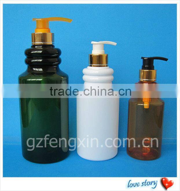 pet plastic round shampoo bottle with pump spray