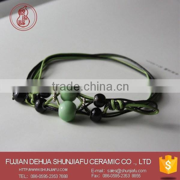 Hand-woven rope ceramic hand chain